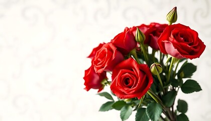 Obraz premium bouquet of red roses on white