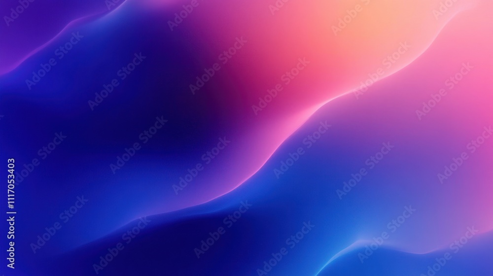 Poster vibrant abstract gradient background in deep blue and soft pink hues with smooth transitions and glo