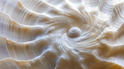 Close-up of a beautifully patterned seashell showcasing natural textures.