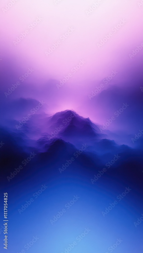 Poster radial gradient background in blue and lavender for abstract expressionism art