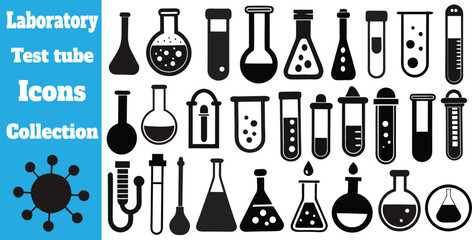 
Collection of Laboratory Test Tube Icons Representing Science, Experiments, and Chemical Analysis with Unique Design Variations for Use in Scientific, Educational, and Professional Contexts.