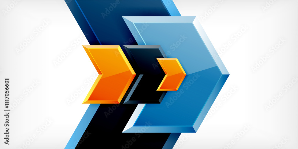 Poster Vector 3d arrow techno design template