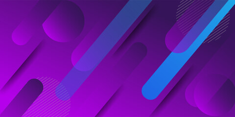 Dynamic abstract bright purple gradient illustration background with 3d view square rounded simple shadow pattern. Futuristic and luxury design. eps10