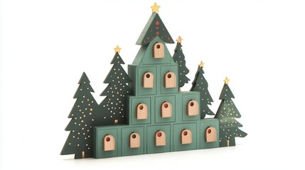 Elegant Wooden Christmas Advent Calendar Tree Design Festive Holiday Countdown Decor