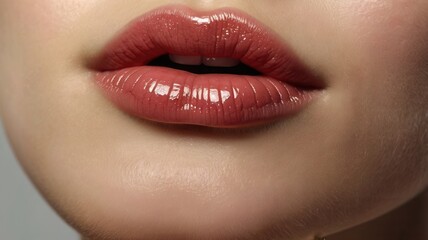 Fototapeta premium close up of lips with lipstick