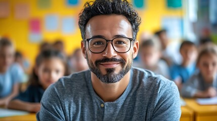 Obraz premium Engaging school portrait inspiring classroom teaching environment
