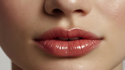 Obraz premium close up lips of person