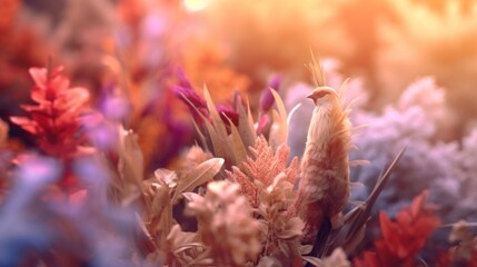 A Bird Among Flowers