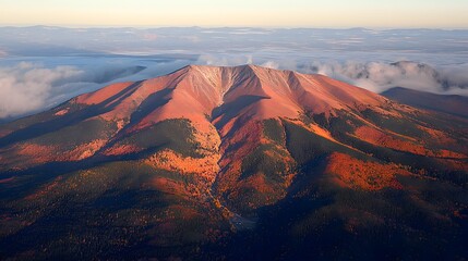 Fototapeta premium majestic mountain range with a clear path leading to the summit, representing spiritual growth and ascension. New Covenant Land 