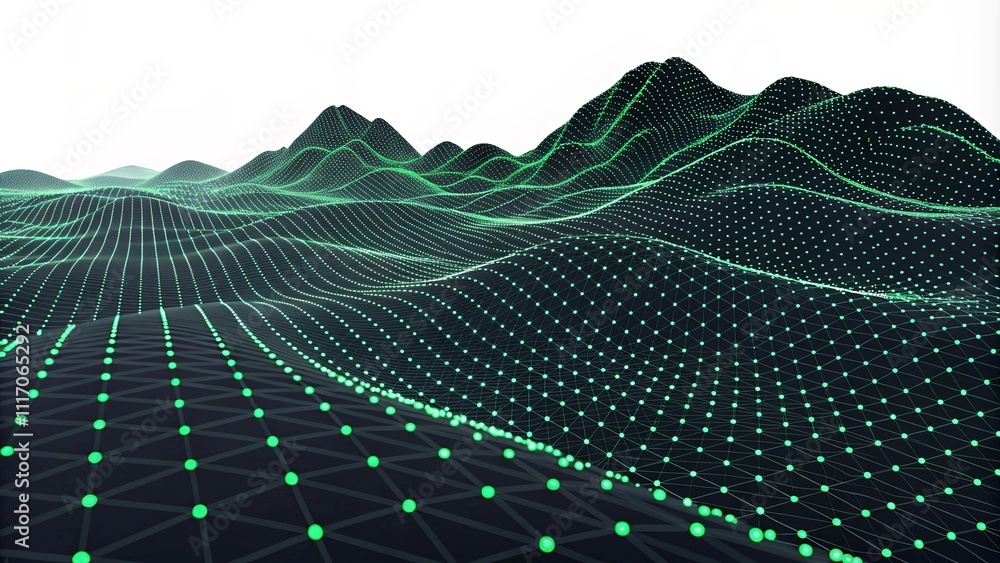 Poster a field of green dots with a white background