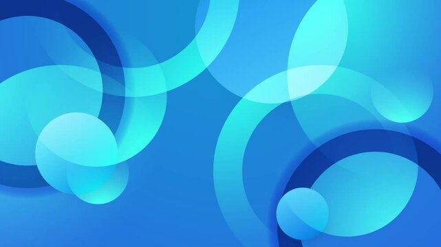 a seamless blue geometric abstract with overlapping gradient circles on blue background seamless 4k video background motion pop art design - Powered by Adobe