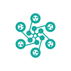 Neuron logo design template flat vector