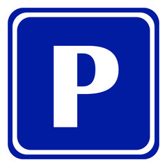illustration of parking sign on blue square board
