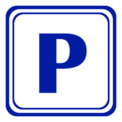 parking sign on white square board