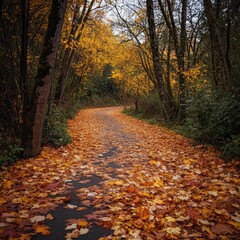 Fototapeta premium Autumn path through the woods