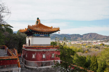 Tibetan architecture in the Four Great Regions of Summer Palace in Beijing.