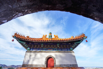 Tibetan architecture in the Four Great Regions of Summer Palace in Beijing.