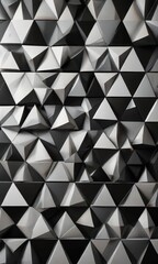 Fototapeta premium Monochrome geometric pattern with triangles and circles, contemporary, abstract, seamless, modern, decorative