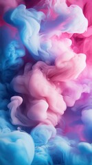 Fototapeta premium Abstract Colorful Ink Swirls Dance in Water, Dreamlike Visuals Evoke Serenity, Peaceful Underwater Fantasy