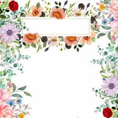 Fototapeta premium frame with flowers