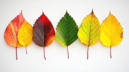 Diverse Leaf Collection: Isolated on White Background