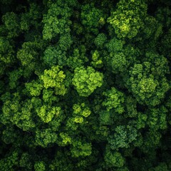 Fototapeta premium Top View of Green Forest Canopy