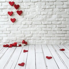 Romantic Outdoor Valentines Day Photo Wall with Blank Space