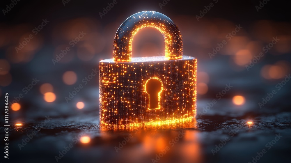 Aufkleber digital lock concept representing cybersecurity, data protection, privacy, and information security 
