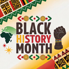Black history month celebrate Abstract Illustration Design with graphic elements