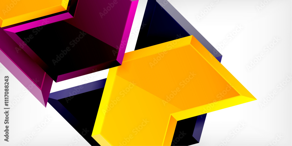 Poster vector 3d arrow techno design template