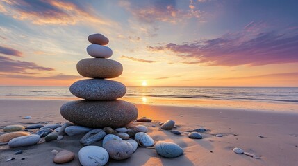 Zen Stones on the Beach