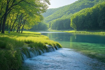 Serene Forest River Scene