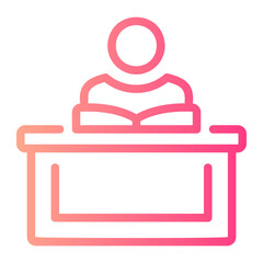 study Line Gradient Icon