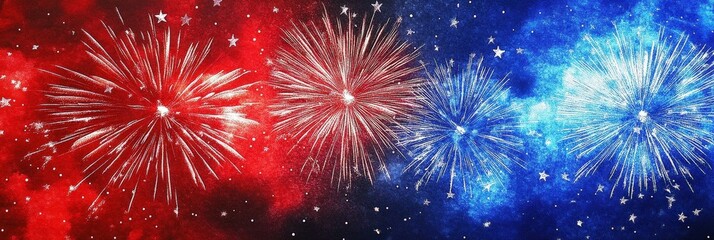 Naklejka premium A spectacular fireworks show captivates viewers with its colorful explosion in the night.