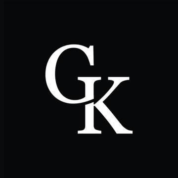 GK letter logo concept isolated on white background. KG Logo