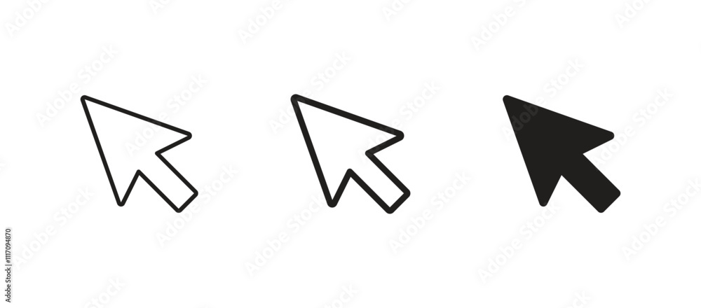 Poster cursor icon vector. cursor arrow click icon set