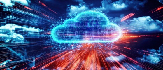 Fototapeta premium Abstract digital design showcasing cloud technology.