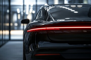 Rear View of a Car on a Scenic Road
