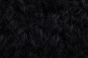 Fototapeta premium A close-up of soft, dark fur texture, showcasing its rich, shaggy appearance.