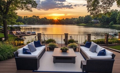 Fototapeta premium Comfortable Deck Area Perfect for Relaxation