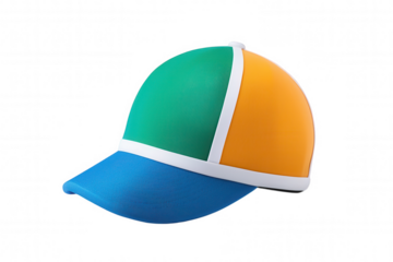 Unique Multicolored Baseball Cap Illustration Digital Design C Logo Gradient Colors Abstract Background