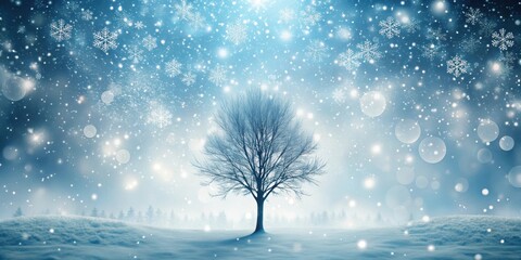 Abstract winter template with tree silhouette and snowfall snow, winter, abstract, template, tree silhouette, snowfall, snow