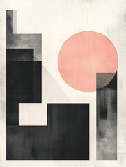 Minimalistic Geometric Shapes in Cool Pastel Tones and Textures