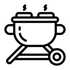 Barbecue Grill Line Icon