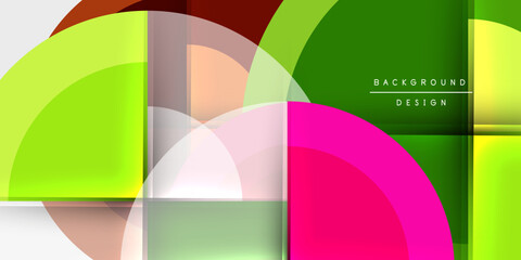 Obraz premium Circle and semi circle geometric background. Vector Illustration For Wallpaper, Banner, Background, Card, Book Illustration, landing page