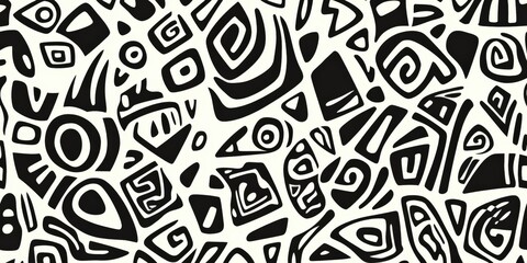 Naklejka premium Captivating black and white pattern reflecting cultural heritage through modern design.