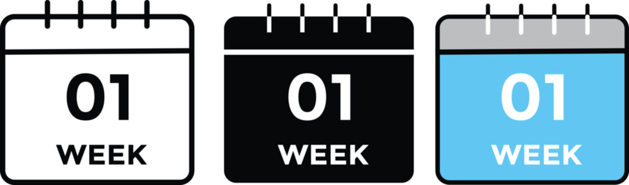 Calendar icon set.1,2,3,4,5,6, week. calendar planner icons for app, website, ui. reminder organizer event signs. business plan schedule. Calendar vector icons
