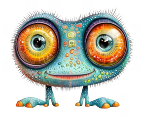 Whimsical Cartoon Frog in Vibrant Colors with Colorful Beads & Quirky Stickers