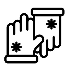 Christmas Gloves Line Icon