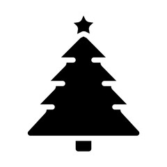 Fototapeta premium Christmas Tree Solid Icon